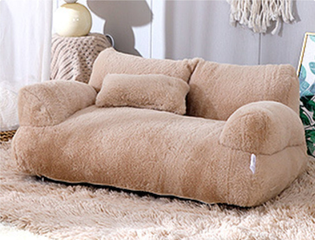 Luxury Plush Pet Sofa Bed Warm Cozy Nest For Winter