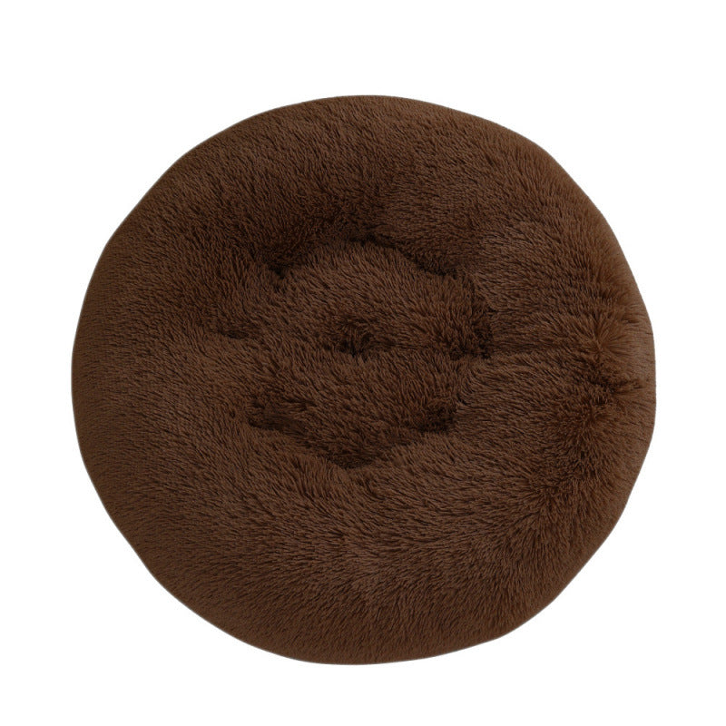 Round Plush Pet Bed Soft Warm Sleeping Mat