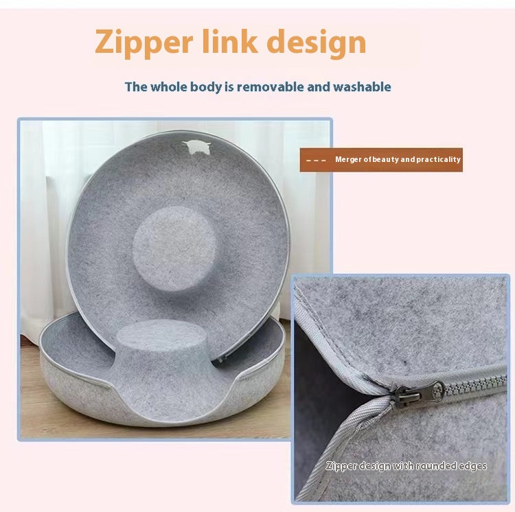Comfortable Round Pet Bed Tunnel Cozy Sleeping Nest