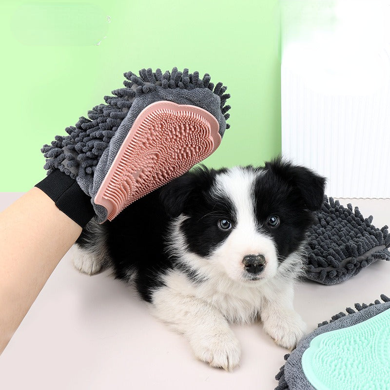 2-in-1 Pet Bathing Brush Grooming Massage Glove Cleaning Tool