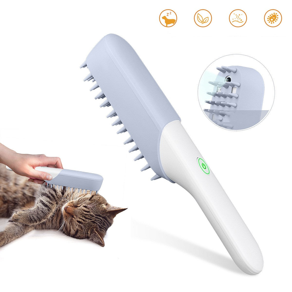 Silicone Pet Massage Grooming Brush With Deodorizing Cleaning Design