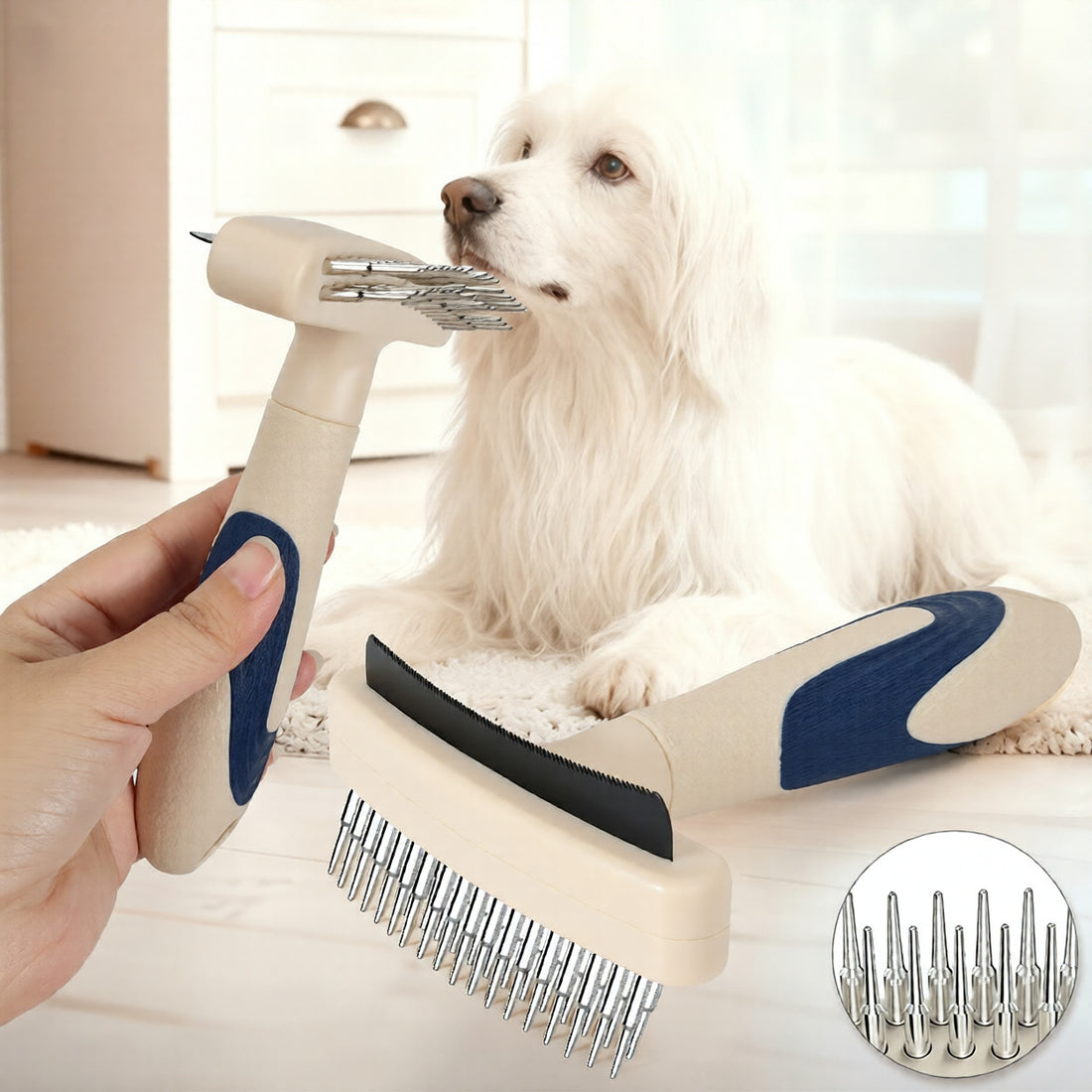 Pet Grooming Brush Hair Remover Detangling Tool