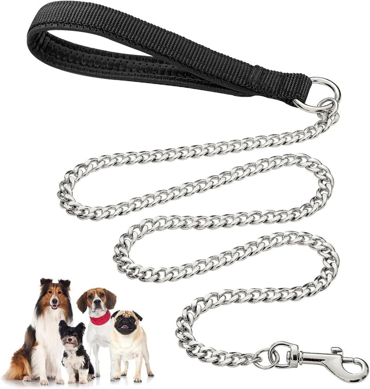 Heavy Duty Metal Pet Leash Chain With Padded Handle