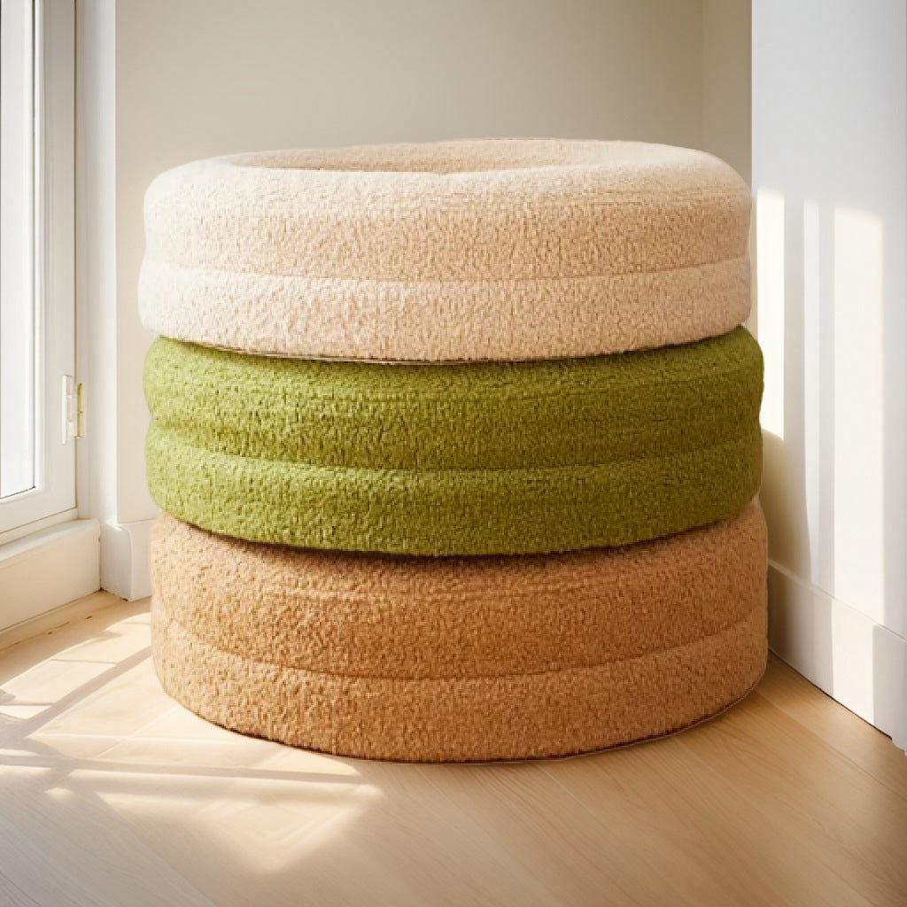 Household Solid Color Leisure Pet Round Bed Cozy Nest