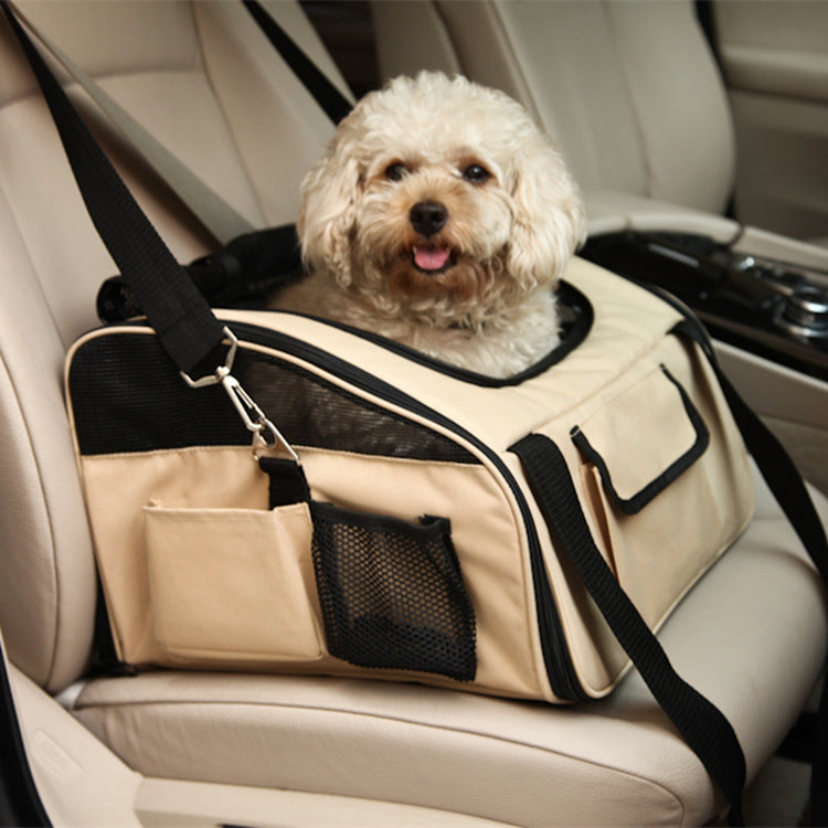 Folding Pet Car Seat Carrier Bag With Hammock Design