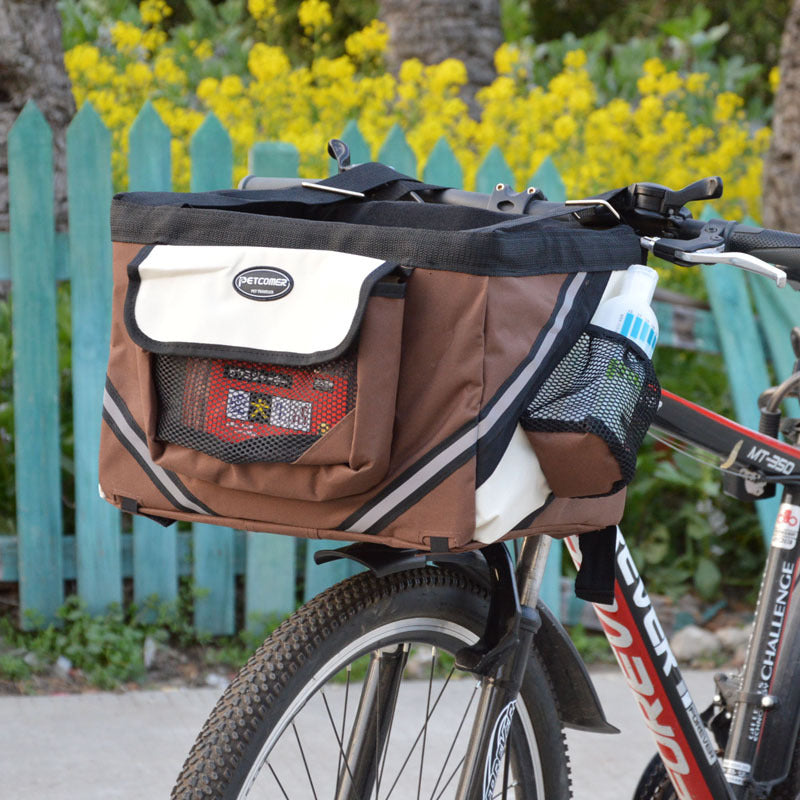 Removable Pet Bicycle Handlebar Basket Carrier For Travel