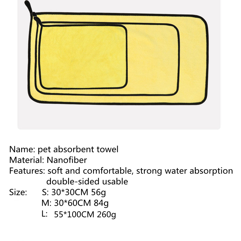 Pet Absorbent Bath Towel Multi-Size High-Quality Material