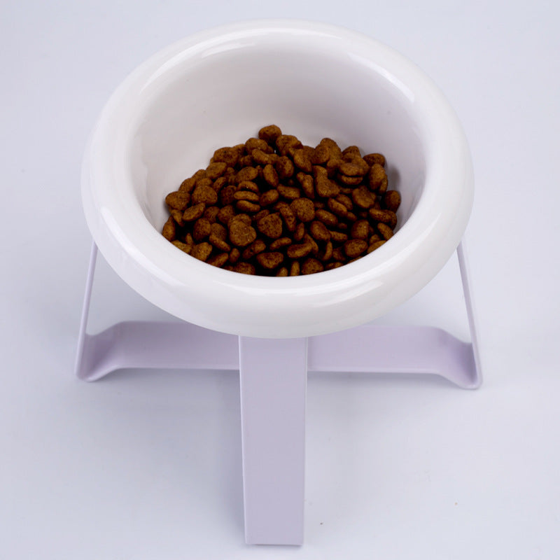2 In 1 Pet Feeding Bowl With Iron Stand And Antislip Design