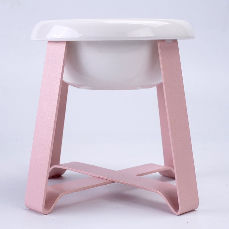2 In 1 Pet Feeding Bowl With Iron Stand And Antislip Design