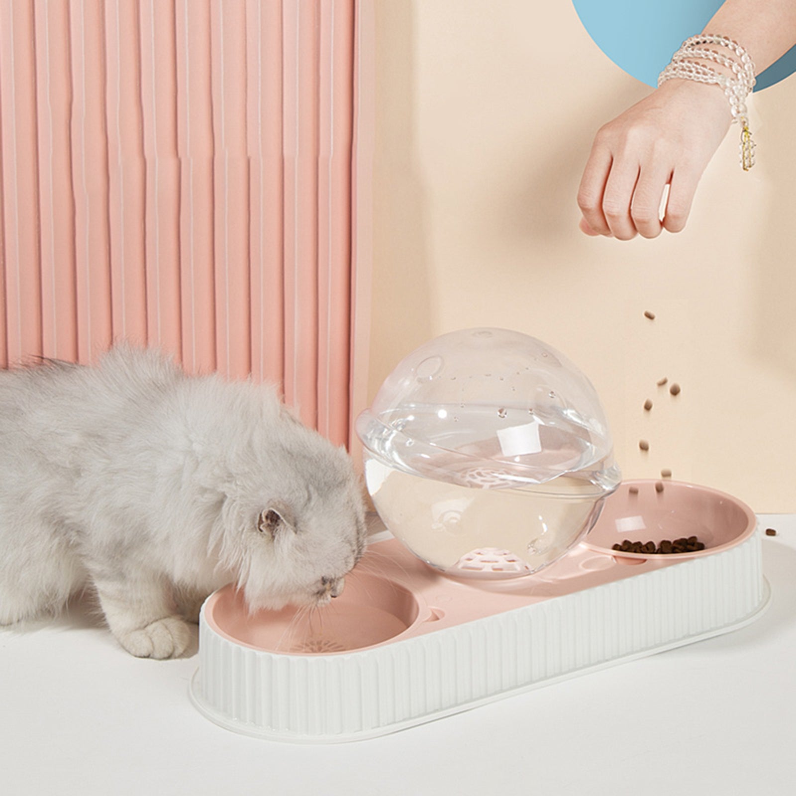 Automatic Pet Water And Feeding Bowl Dispenser Set