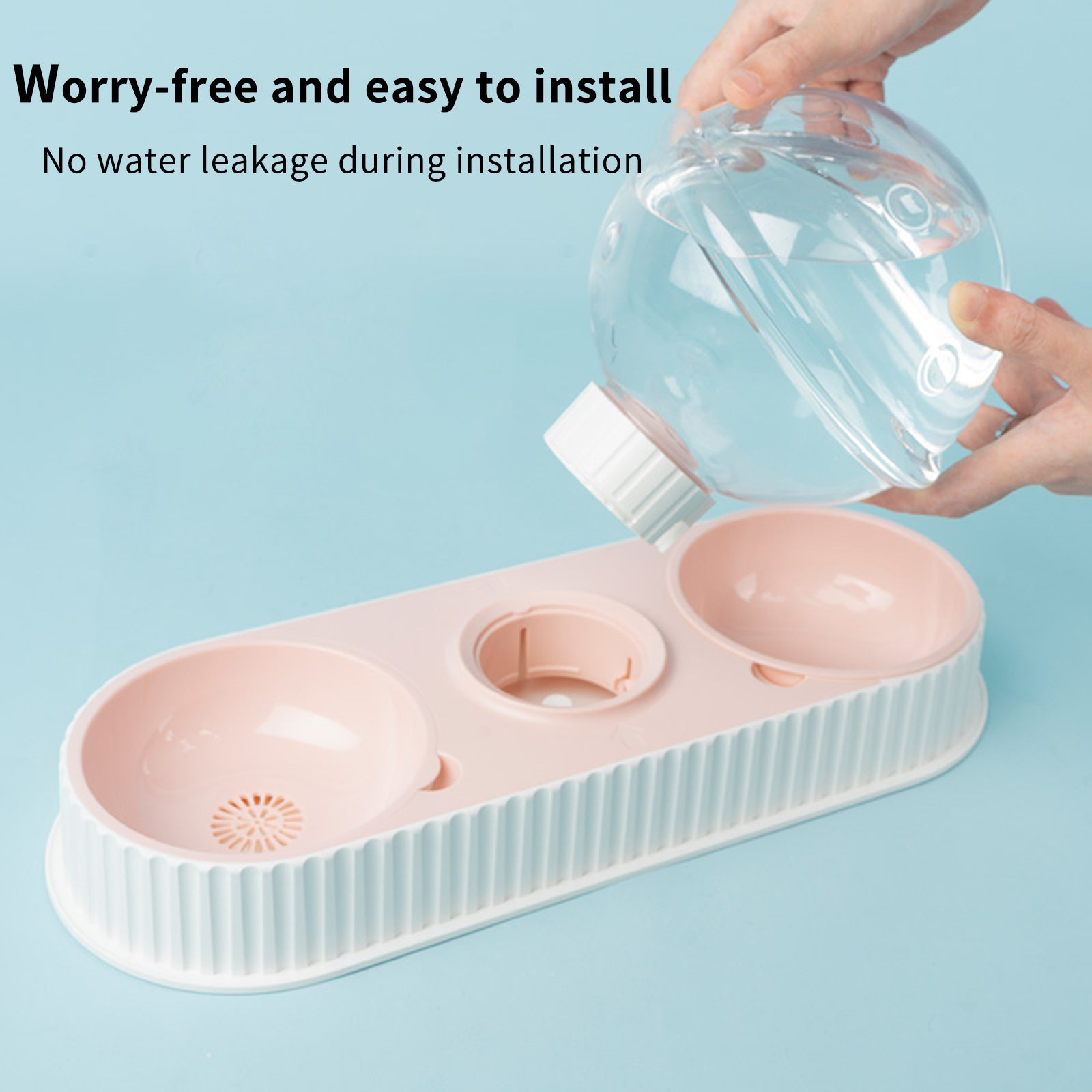 Automatic Pet Water And Feeding Bowl Dispenser Set