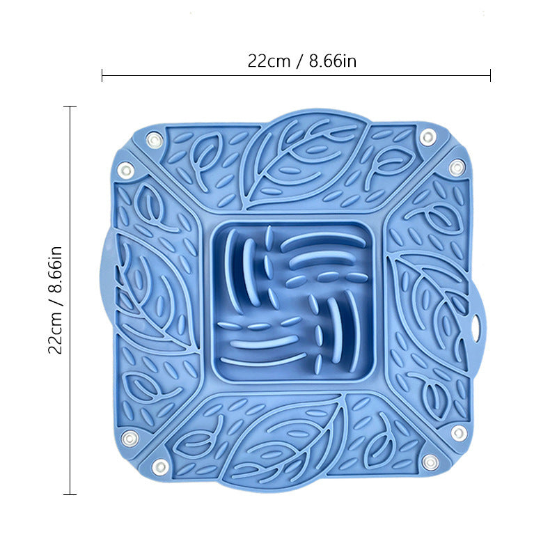 Foldable Silicone Pet Slow Feeding Mat And Bowl Combo