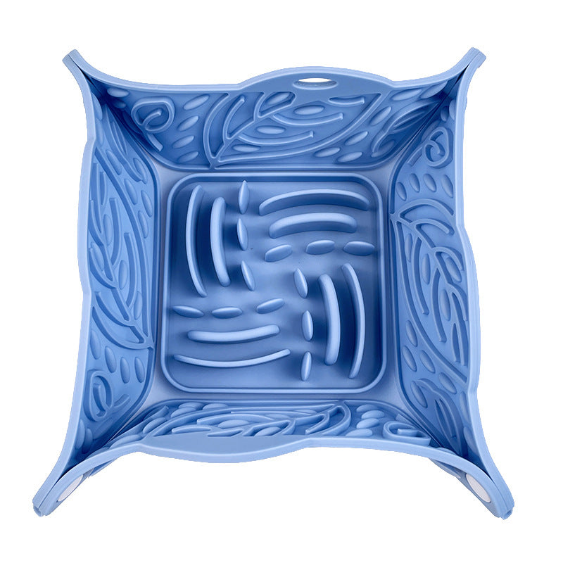 Foldable Silicone Pet Slow Feeding Mat And Bowl Combo