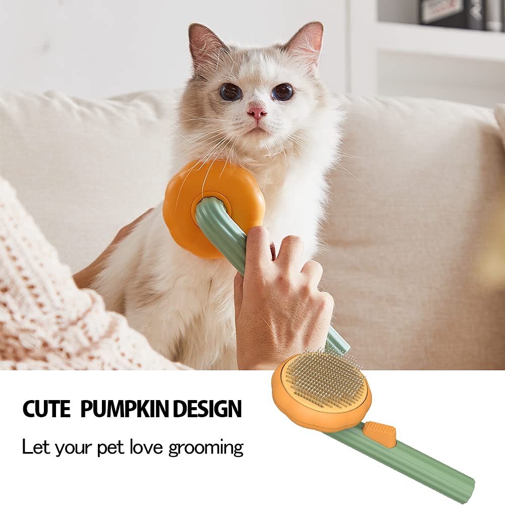 Self Cleaning Pet Slicker Brush For Undercoat And Tangled Hair