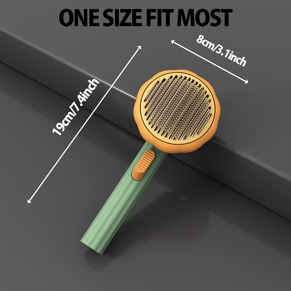 Self Cleaning Pet Slicker Brush For Undercoat And Tangled Hair