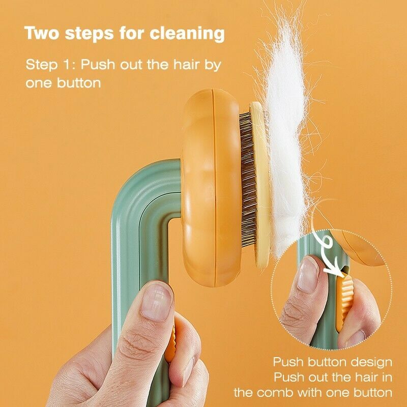 Self Cleaning Pet Slicker Brush For Undercoat And Tangled Hair