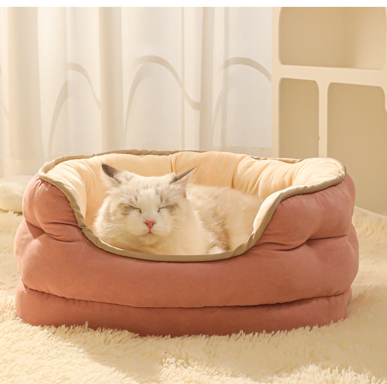 Plush Pet Sofa Bed Thickened Washable Warm Comfortable Mattress