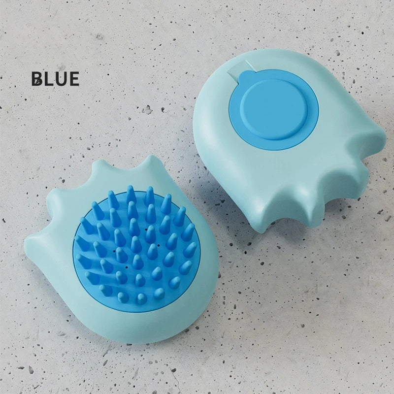 Pet Bath Brush Grooming Massage Comb With Cleaning Shampoo Box