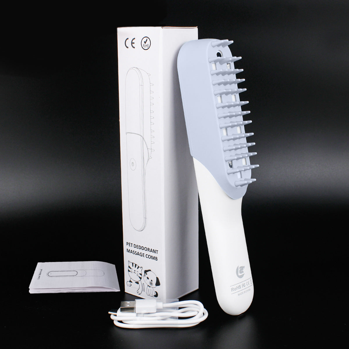 Silicone Pet Massage Grooming Brush With Deodorizing Cleaning Design