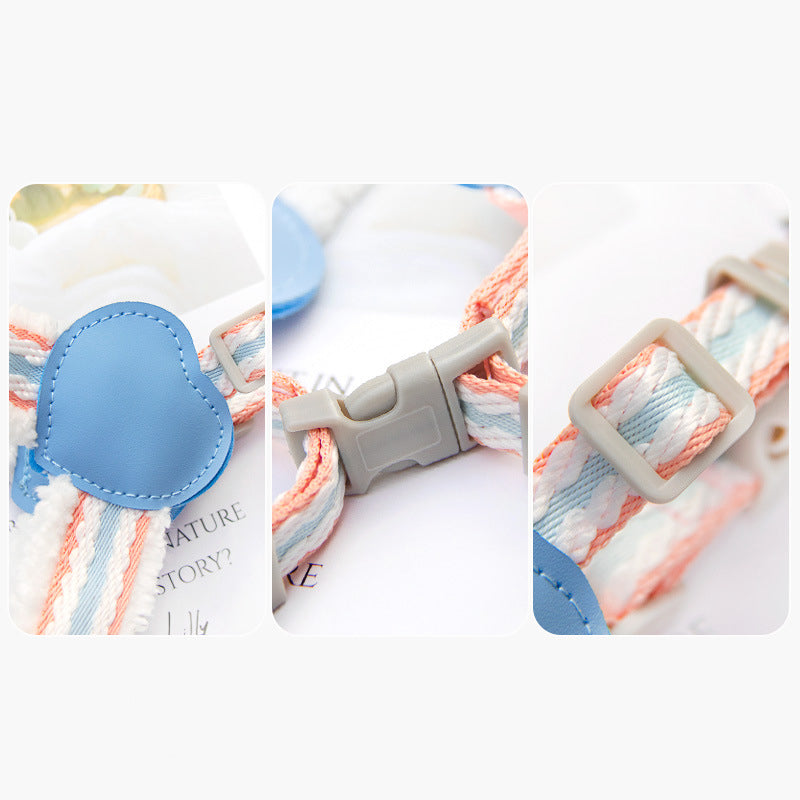 Summer Breathable Pet Chest Vest Harness With Walking Leash