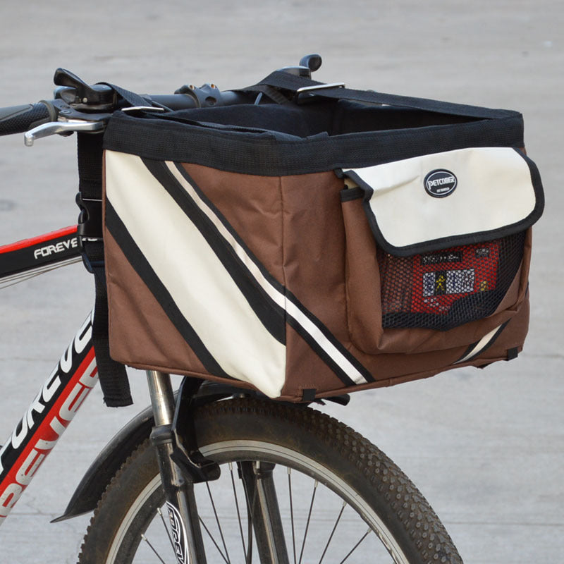 Removable Pet Bicycle Handlebar Basket Carrier For Travel