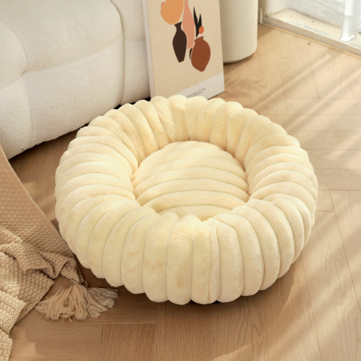 High Weight Pet Plush Round Bed Warm Winter Nest Kennel