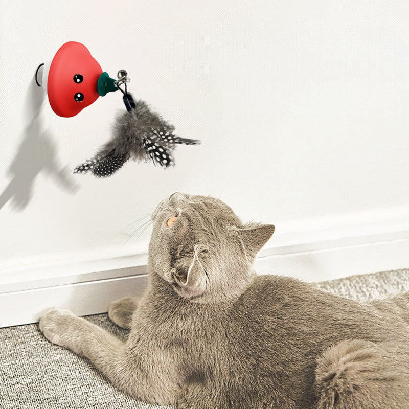 Retractable Pet Wand Toy With Suction Cup For Interactive Play