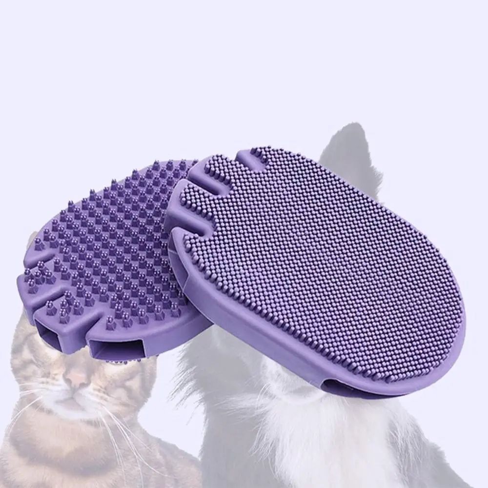 Dual-Sided Pet Shampoo And Grooming Brush With Soft Bristles