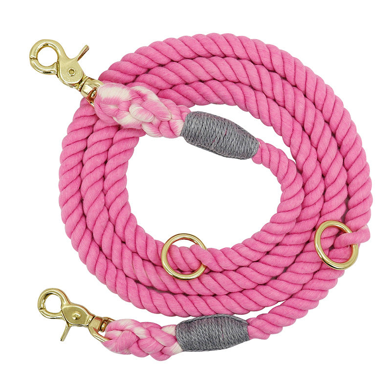 Multicolor Cotton Pet Long Leash Durable Comfortable Walking Lead