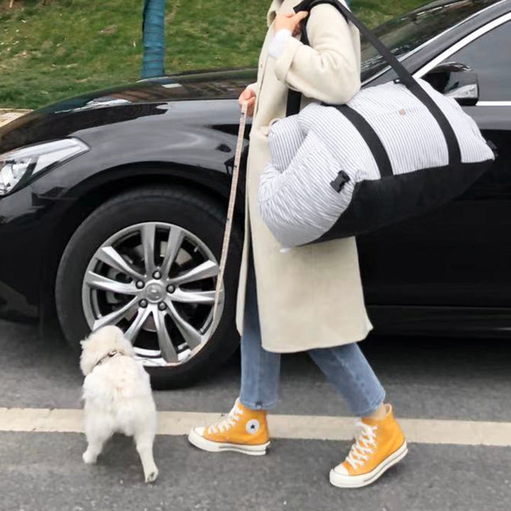 Portable Pet Car Carrier With Secure Safety Travel Design