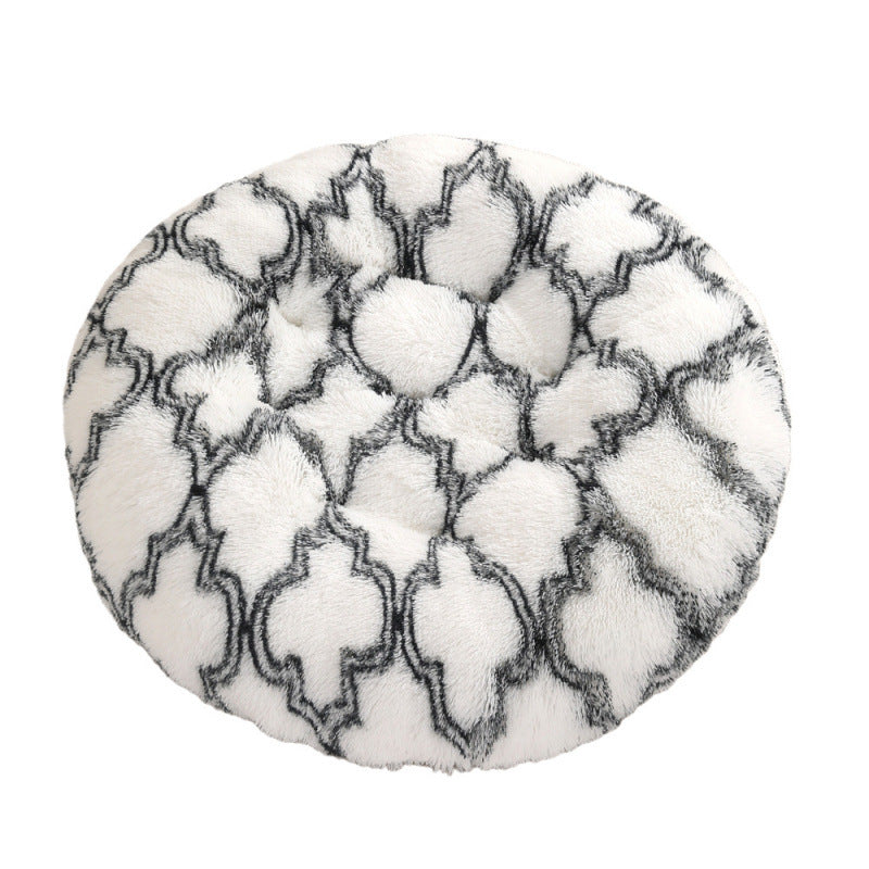 Round Plush Pet Bed Soft Warm Sleeping Mat