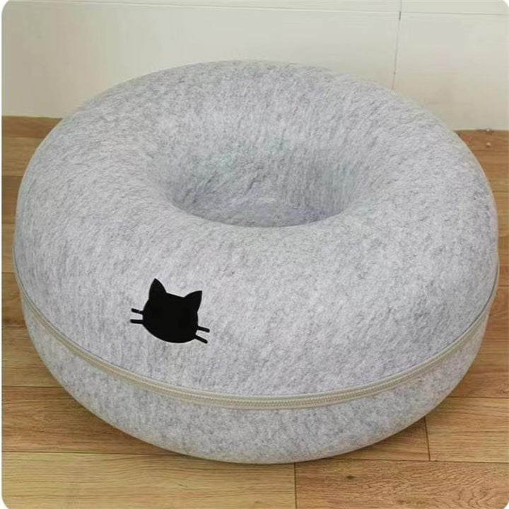 Comfortable Round Pet Bed Tunnel Cozy Sleeping Nest