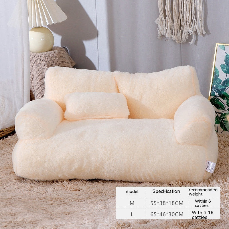 Luxury Plush Pet Sofa Bed Warm Cozy Nest For Winter