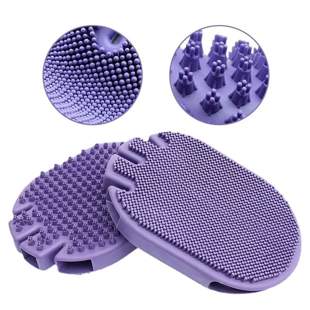 Dual-Sided Pet Shampoo And Grooming Brush With Soft Bristles
