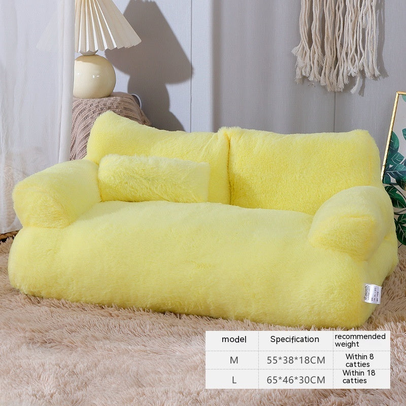 Luxury Plush Pet Sofa Bed Warm Cozy Nest For Winter