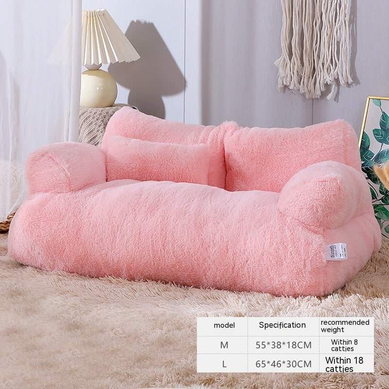 Luxury Plush Pet Sofa Bed Warm Cozy Nest For Winter