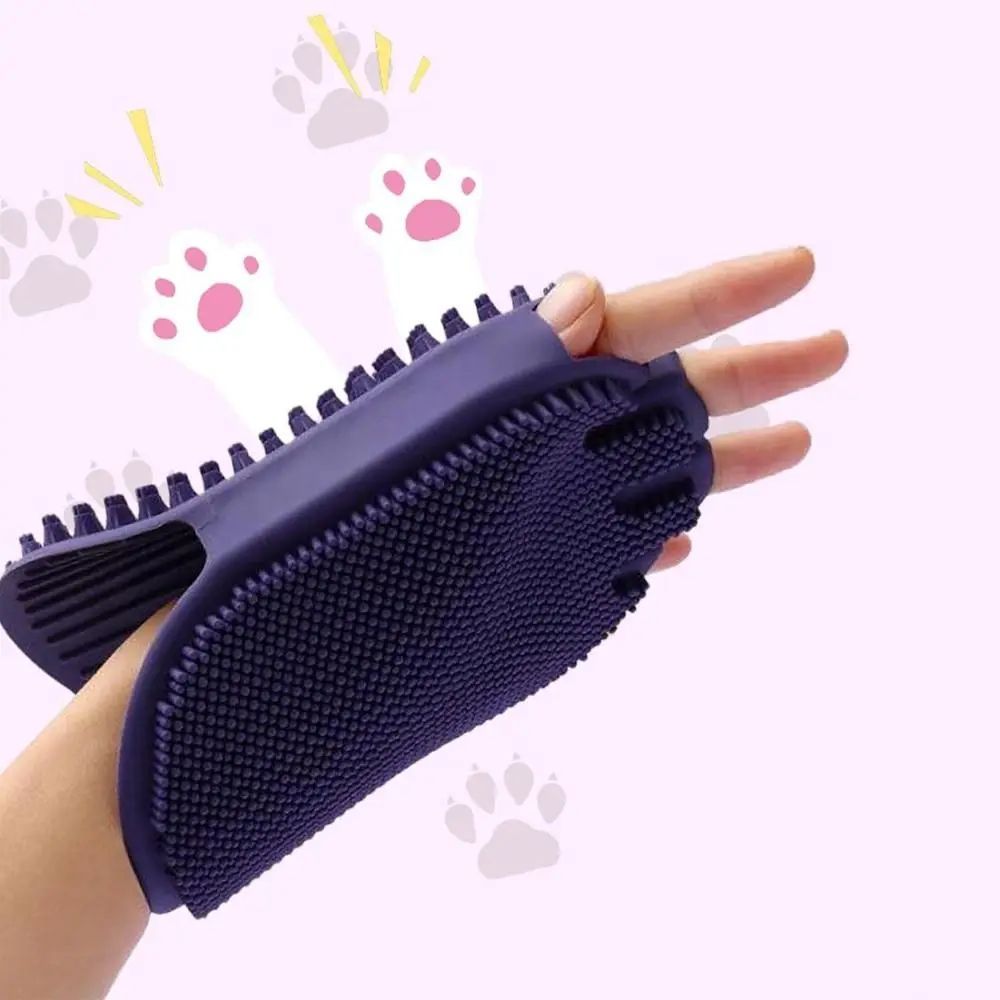 Dual-Sided Pet Shampoo And Grooming Brush With Soft Bristles