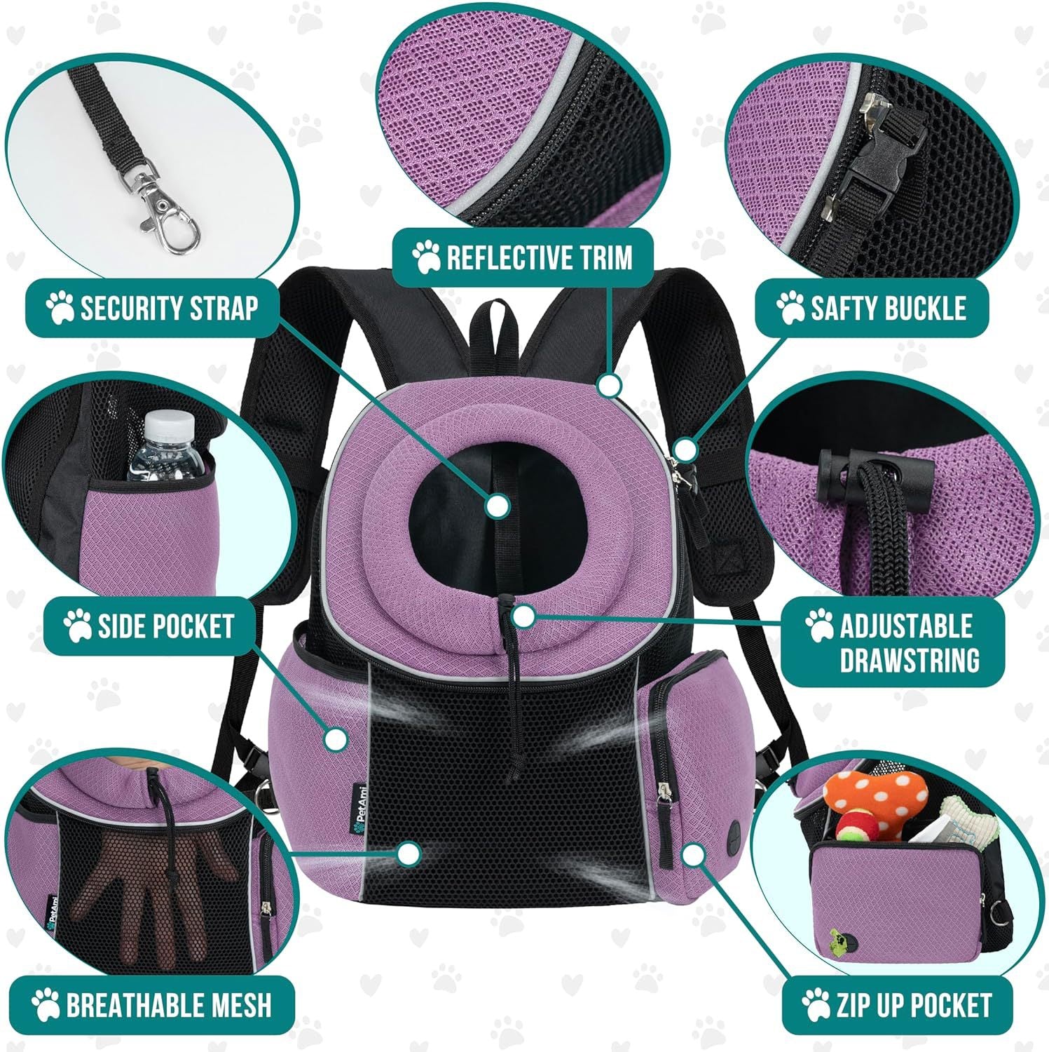 Portable Breathable Pet Carrier Backpack Bag For Outdoor Travel