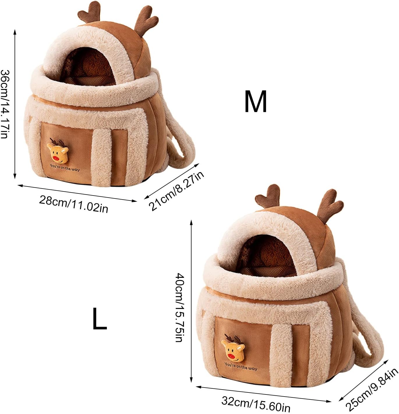 Plush Pet Carrier Backpack Bag With Winter Hand Warmers