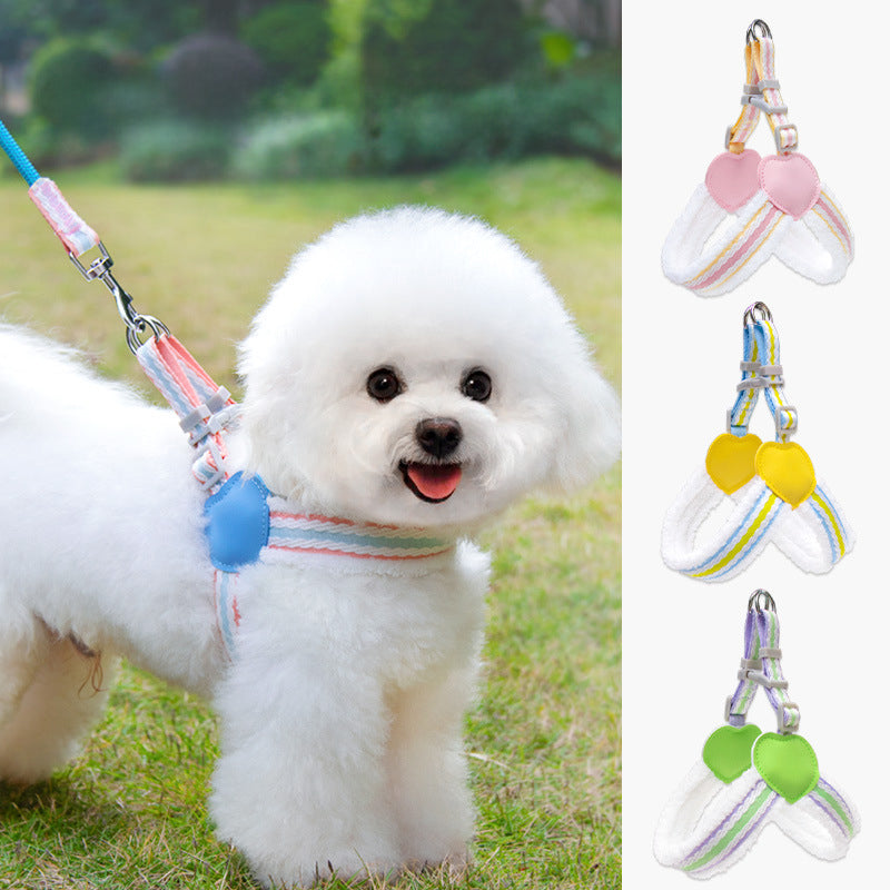 Summer Breathable Pet Chest Vest Harness With Walking Leash