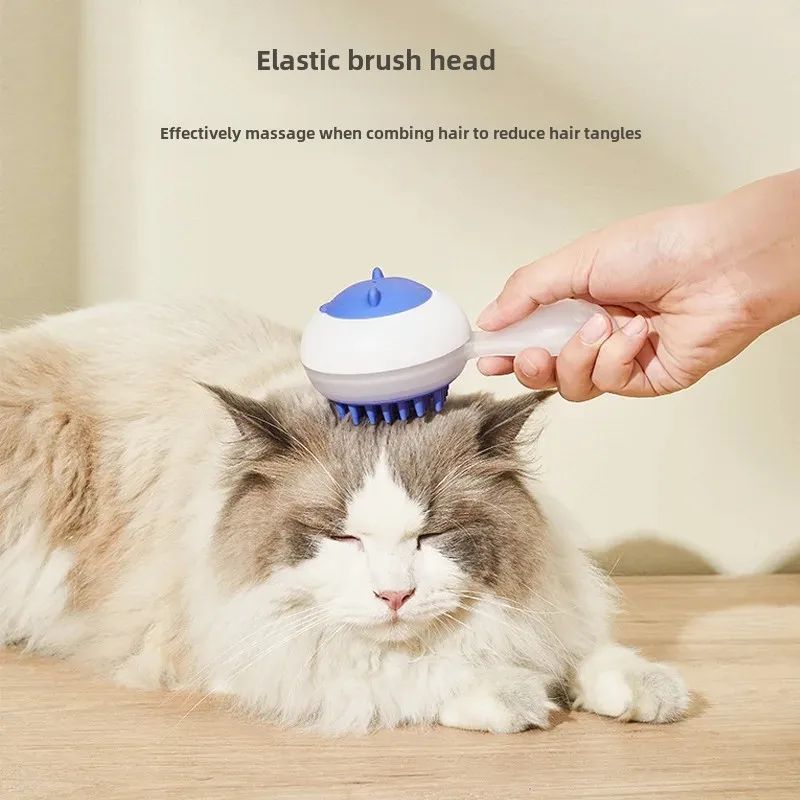 Automatic Pet Bath Brush Soft Gel Hair Removal Dual-Purpose