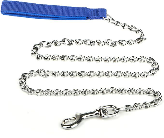 Heavy Duty Metal Pet Leash Chain With Padded Handle