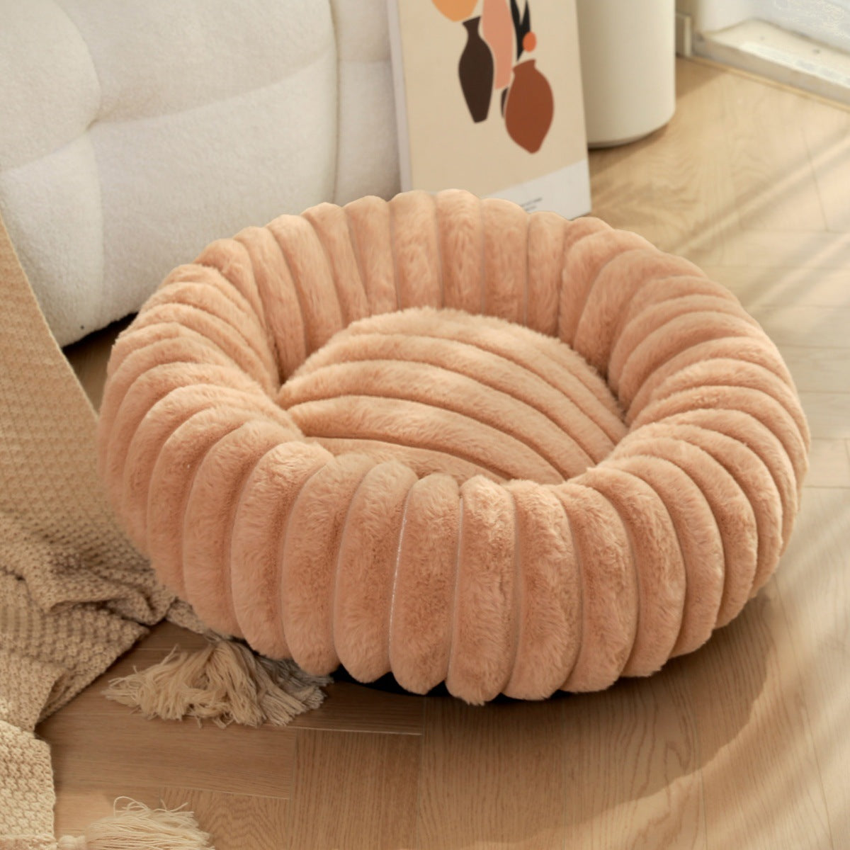 High Weight Pet Plush Round Bed Warm Winter Nest Kennel