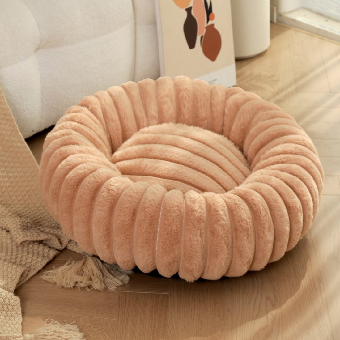 High Weight Pet Plush Round Bed Warm Winter Nest Kennel