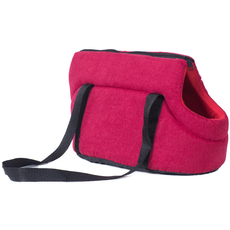 Portable Foldable Pet Carrier Bag With Breathable Mesh Design