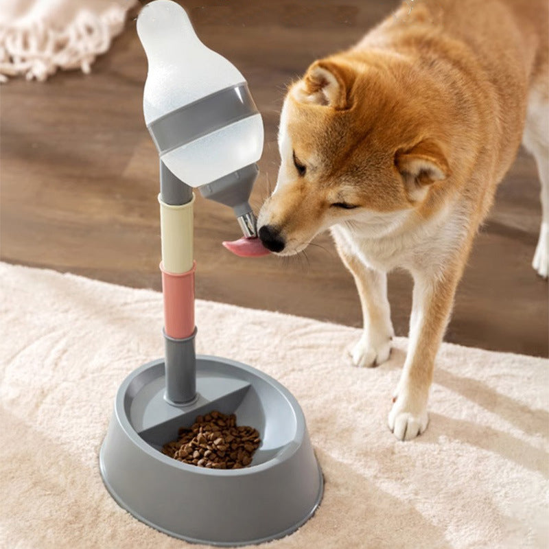 Adjustable Height Pet Water Dispenser Bowl With Detachable Stand