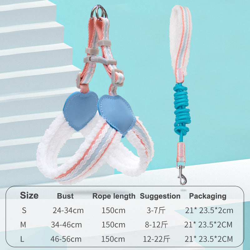 Summer Breathable Pet Chest Vest Harness With Walking Leash