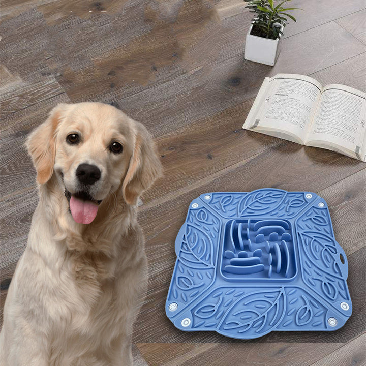 Foldable Silicone Pet Slow Feeding Mat And Bowl Combo