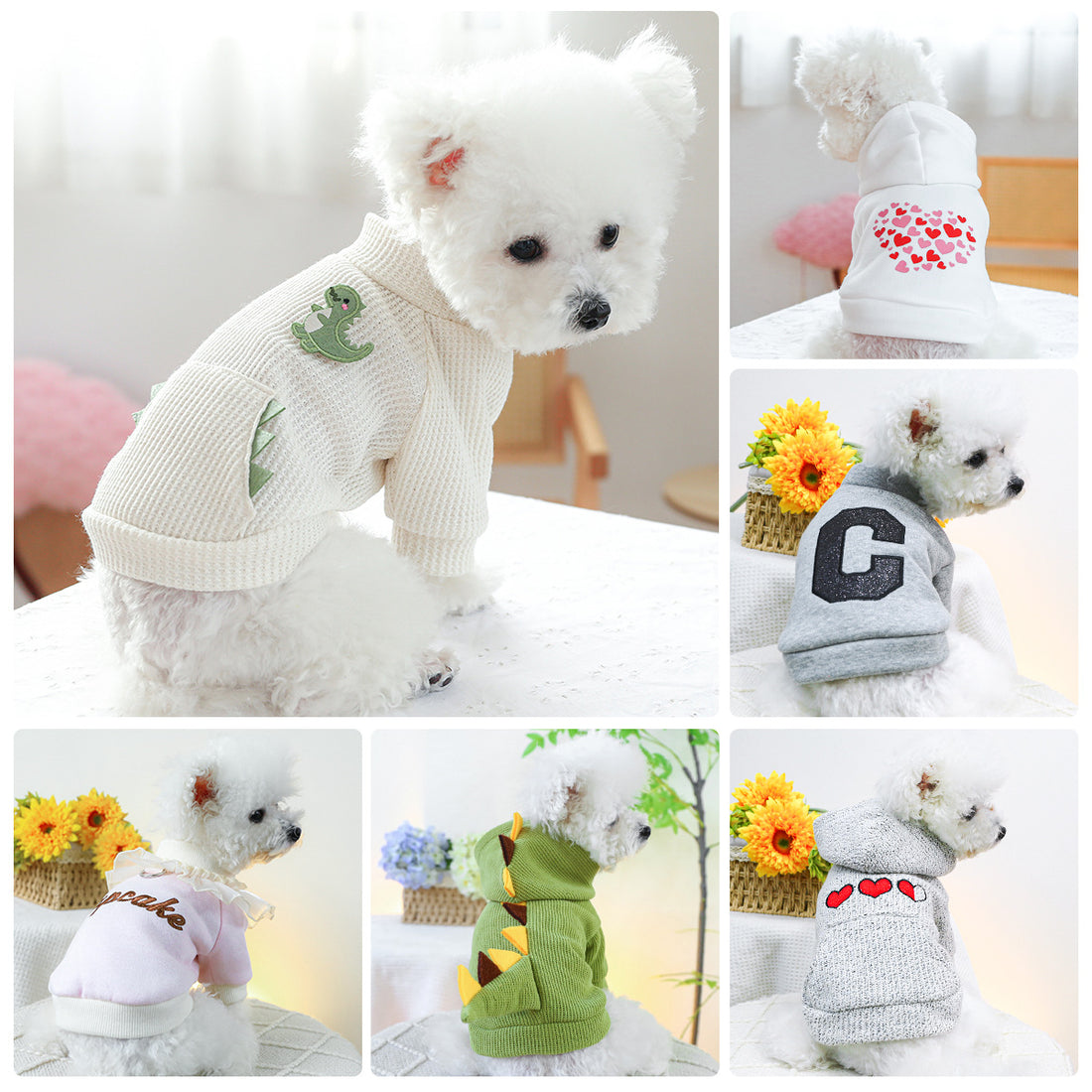 Casual Pet Sweater Round-Neck Knit Shirt