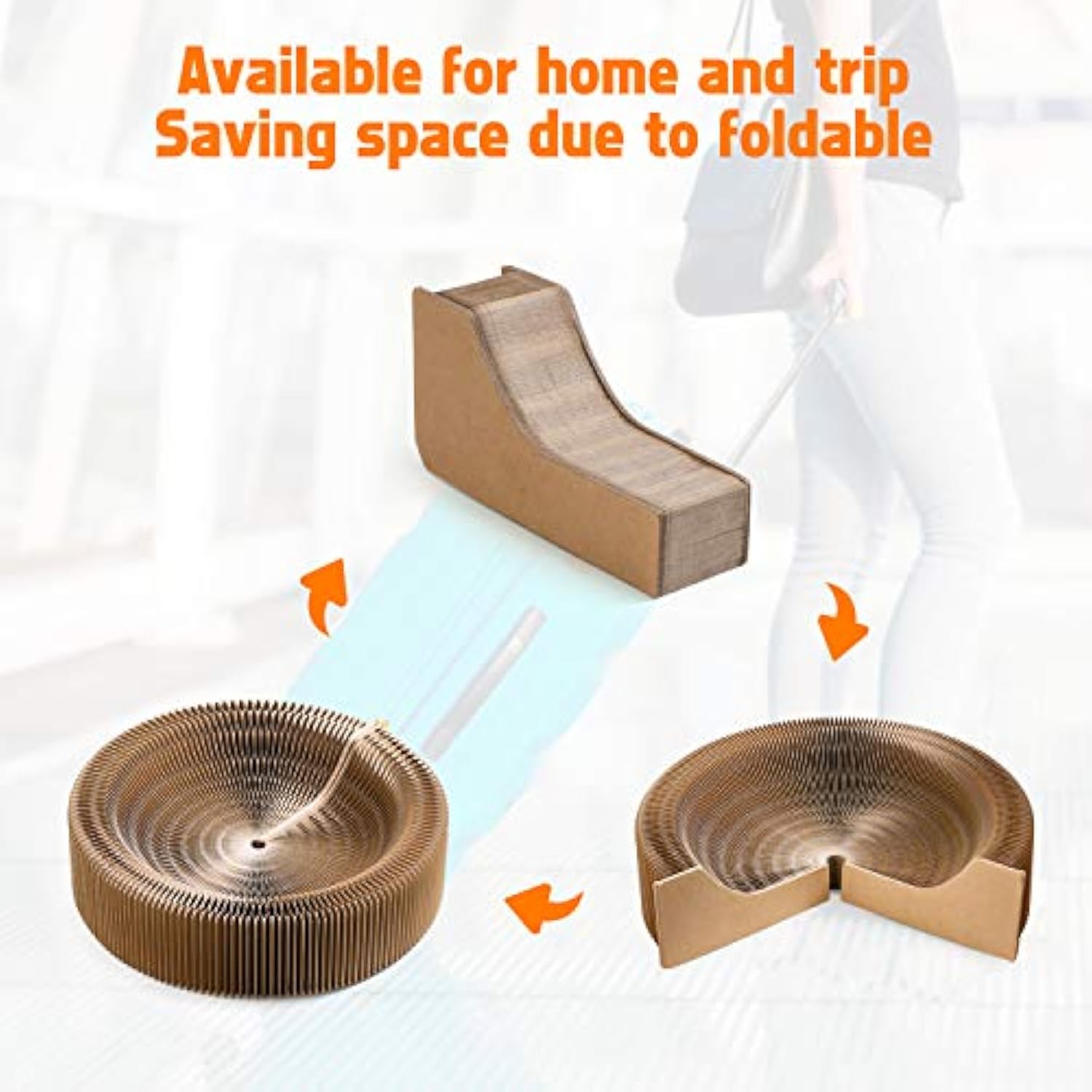 Collapsible Cardboard Pet Scratcher Lounge Bed Round Nest